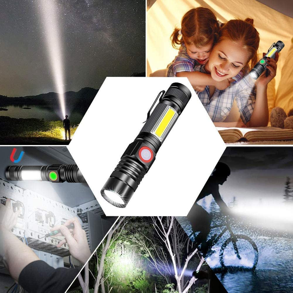 PowerBeam 2000 Tactical LED Flashlight with Rechargeable USB and Magnetic Feature